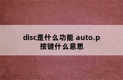 disc是什么功能 auto.p按键什么意思